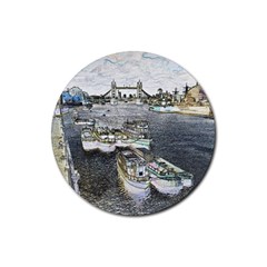 River Thames Art Rubber Drinks Coaster (round) by Londonimages