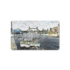 River Thames Art Name Card Sticker Magnet