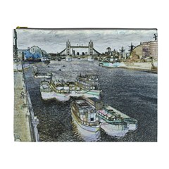 River Thames Art Extra Large Makeup Purse by Londonimages