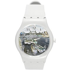 River Thames Art Round Plastic Sport Watch Medium by Londonimages