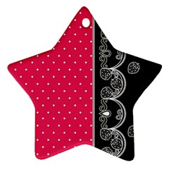 Lace Dots With Black Pink Ornament (star) by strawberrymilk