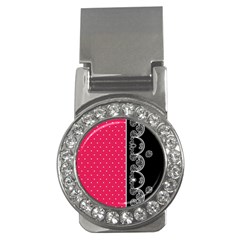 Lace Dots With Black Pink Money Clip (cz) by strawberrymilk