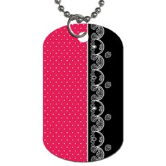 Lace Dots With Black Pink Dog Tag (two Sides) by strawberrymilk