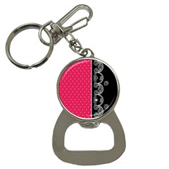 Lace Dots With Black Pink Bottle Opener Key Chain by strawberrymilk