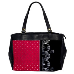 Lace Dots With Black Pink Oversize Office Handbag (one Side) by strawberrymilk