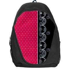 Lace Dots With Black Pink Backpack Bag