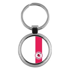 Brand Ribbon Pink With White Key Chain (round) by strawberrymilk