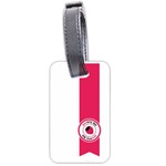 Brand Ribbon Pink With White Luggage Tag (one side) Front