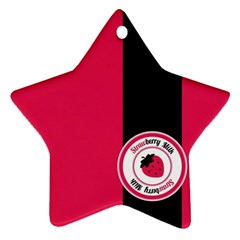 Brand Ribbon Black With Pink Ornament (star)