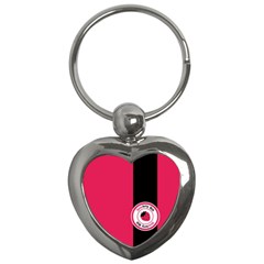 Brand Ribbon Black With Pink Key Chain (heart)