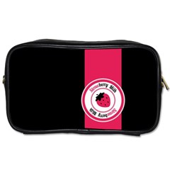 Brand Ribbon Pink With Black Toiletries Bag (one Side) by strawberrymilk