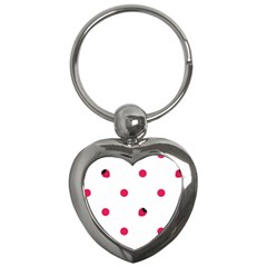 Strawberry Dots Pink Key Chain (heart) by strawberrymilk