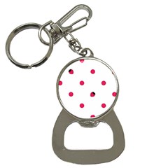 Strawberry Dots Pink Bottle Opener Key Chain by strawberrymilk