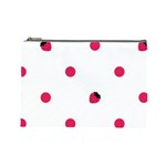 Strawberry Dots Pink Cosmetic Bag (Large) Front