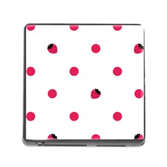 Strawberry Dots Pink Memory Card Reader With Storage (square) by strawberrymilk