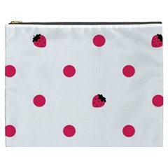 Strawberry Dots Pink Cosmetic Bag (xxxl) by strawberrymilk