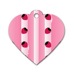 Strawberry Cream Cake Dog Tag Heart (one Side)