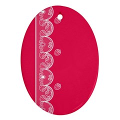 Strawberry Lace White With Pink Ornament (oval) by strawberrymilk