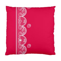 Strawberry Lace White With Pink Cushion Case (two Sides) by strawberrymilk