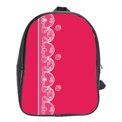 Strawberry Lace White With Pink School Bag (large) by strawberrymilk
