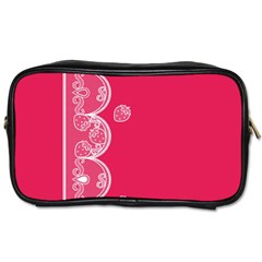 Strawberry Lace White With Pink Toiletries Bag (two Sides)