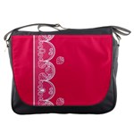 Strawberry Lace White With Pink Messenger Bag Front