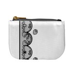 Lace White Dots White With Black Mini Coin Purse Front