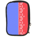 Lace Dots With Rose Purple Compact Camera Leather Case Front