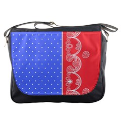 Lace Dots With Rose Purple Messenger Bag