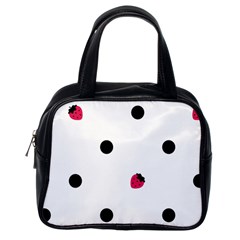 Strawberry Dots Black Classic Handbag (one Side) by strawberrymilk