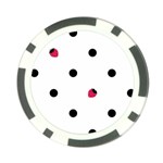 Strawberry Dots Black Poker Chip Card Guard (10 pack) Front