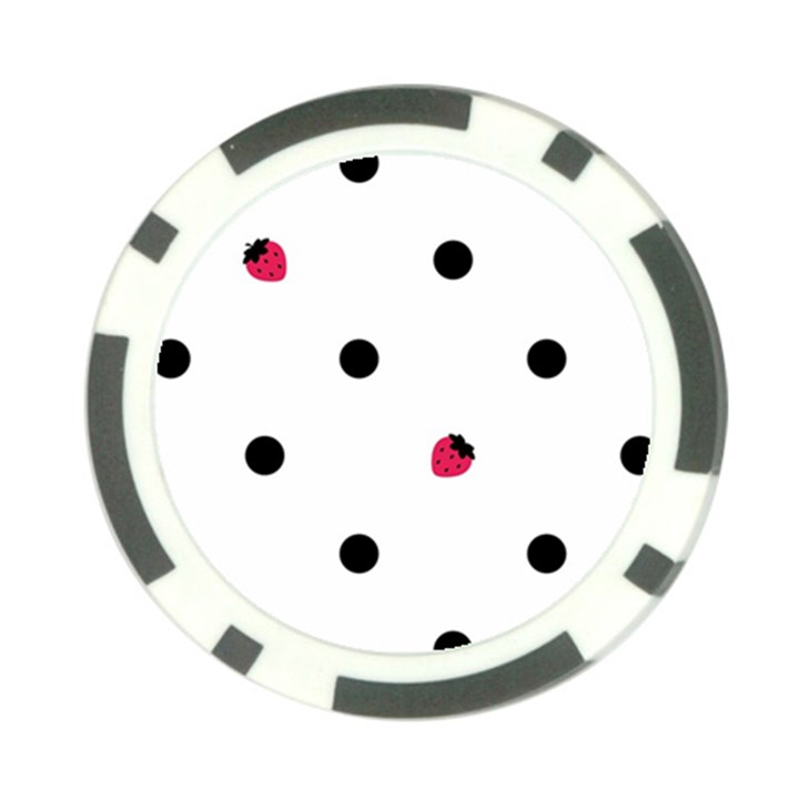 Strawberry Dots Black Poker Chip Card Guard (10 pack)