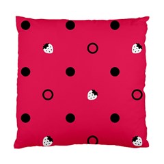 Strawberry Dots Black With Pink Cushion Case (one Side)