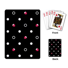Strawberry Dots White With Black Playing Cards Single Design