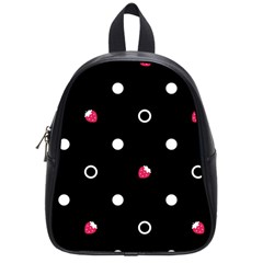 Strawberry Dots White With Black School Bag (small) by strawberrymilk