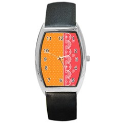 Lace Dots With Rose Gold Barrel Style Metal Watch