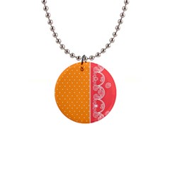 Lace Dots With Rose Gold 1  Button Necklace by strawberrymilk