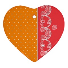 Lace Dots With Rose Gold Heart Ornament (two Sides)