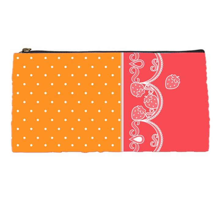 Lace Dots With Rose Gold Pencil Case