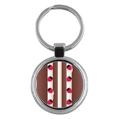 Choco Strawberry Cream Cake Key Chain (round)