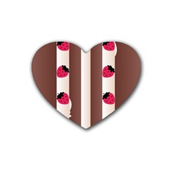 Choco Strawberry Cream Cake Heart Coaster (4 Pack) by strawberrymilk