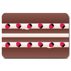 Choco Strawberry Cream Cake Large Doormat by strawberrymilk