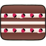 Choco Strawberry Cream Cake Mini Fleece Blanket(Two Sides) 35 x27  Blanket Back