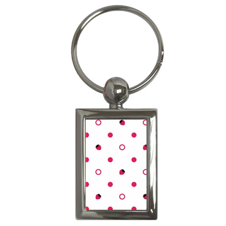 Strawberry Circles Pink Key Chain (Rectangle)