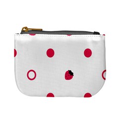 Strawberry Circles Pink Coin Change Purse