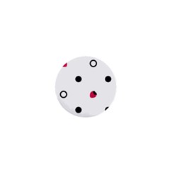 Strawberry Circles Black Mini Magnet (round) by strawberrymilk