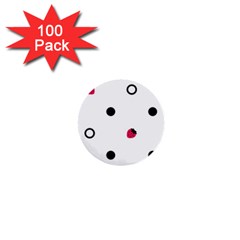 Strawberry Circles Black 100 Pack Mini Button (round) by strawberrymilk