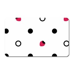 Strawberry Circles Black Large Sticker Magnet (rectangle) by strawberrymilk