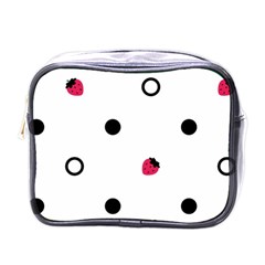 Strawberry Circles Black Single-sided Cosmetic Case by strawberrymilk