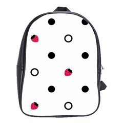 Strawberry Circles Black School Bag (xl) by strawberrymilk